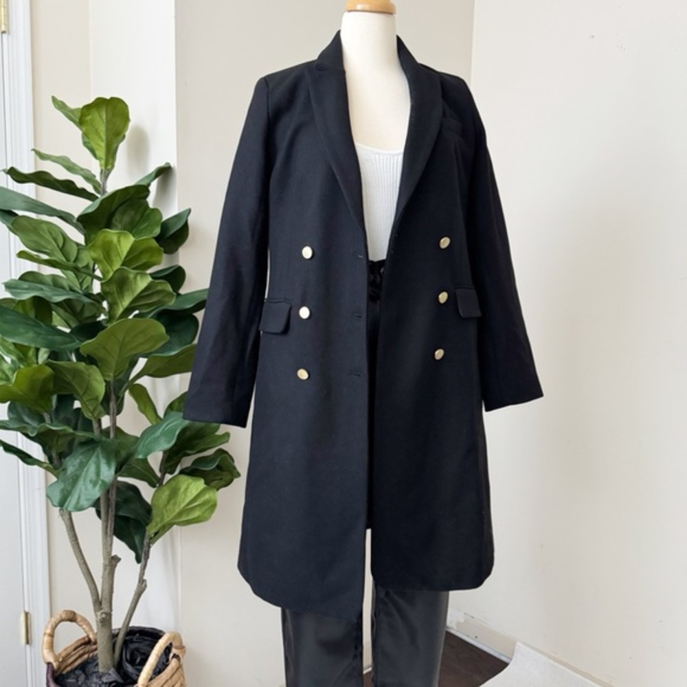 Black double breasted coat